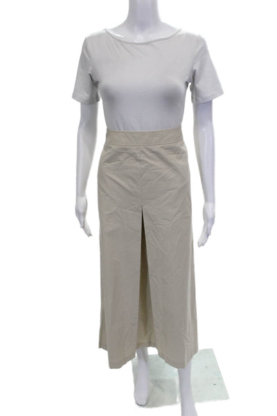 J Crew Women Straight Pencil Skirt Beige Cotton Long Zip Size 6