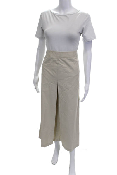J Crew Women Straight Pencil Skirt Beige Cotton Long Zip Size 6