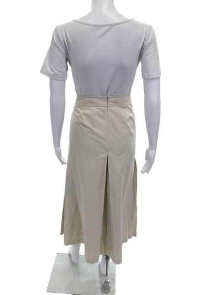 J Crew Women Straight Pencil Skirt Beige Cotton Long Zip Size 6