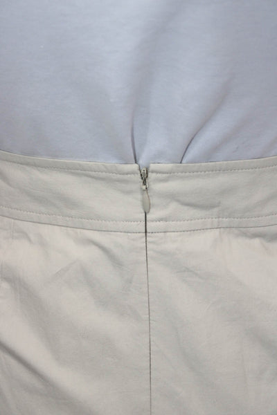 J Crew Women Straight Pencil Skirt Beige Cotton Long Zip Size 6