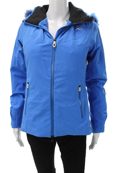 Kjus Womens Ski Jacket Blue Zip Long Sleeve Size 2XS