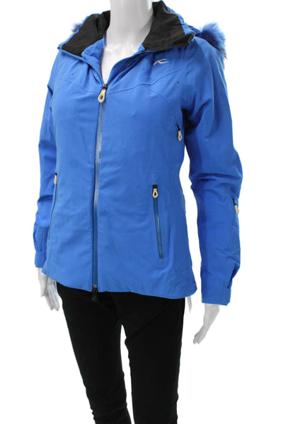 Kjus Womens Ski Jacket Blue Zip Long Sleeve Size 2XS