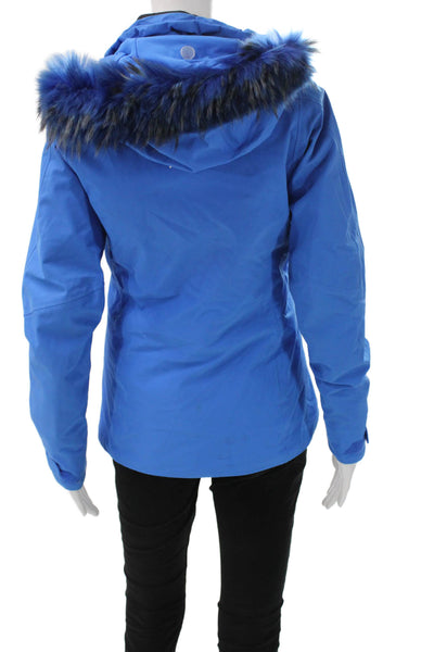 Kjus Womens Ski Jacket Blue Zip Long Sleeve Size 2XS