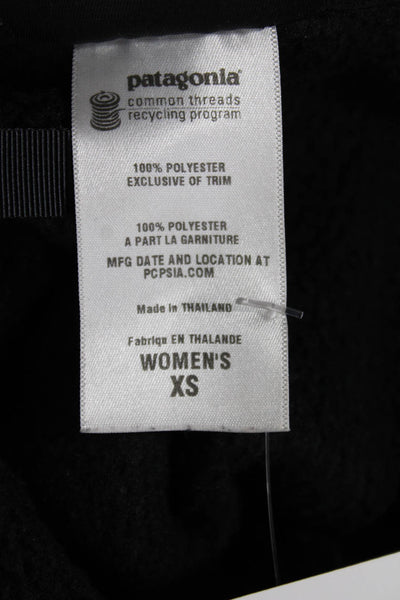 Patagonia Women Basic Jacket Black Polyester High Neck Zip Long Sleeve Size XS