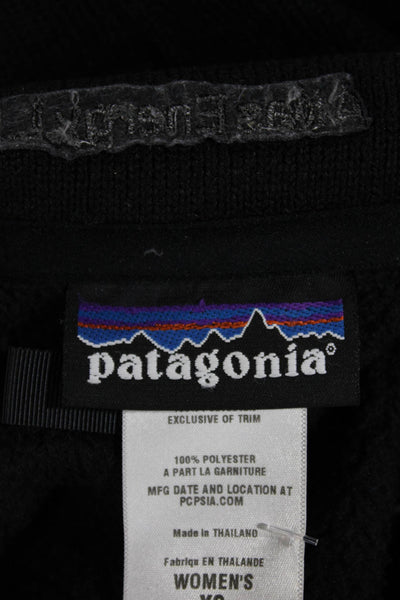 Patagonia Women Basic Jacket Black Polyester High Neck Zip Long Sleeve Size XS