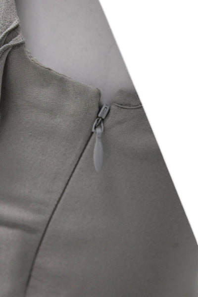 Burberry London Women Gray Silk Scoop Neck Sleeveless Blouse Zip Closure Size 2