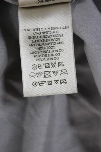 Burberry London Women Gray Silk Scoop Neck Sleeveless Blouse Zip Closure Size 2