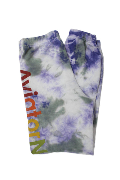 Aviator Nation Childrens Girls Tie Dye Print Sweatpants Purple Green Size 14