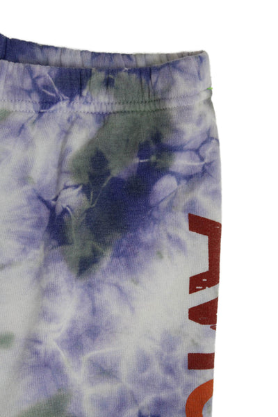 Aviator Nation Childrens Girls Tie Dye Print Sweatpants Purple Green Size 14