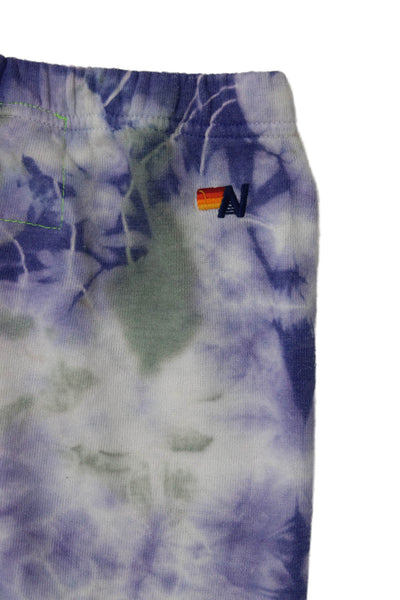 Aviator Nation Childrens Girls Tie Dye Print Sweatpants Purple Green Size 14