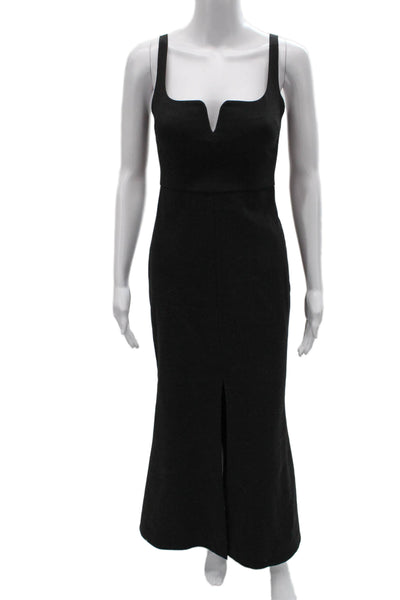 Likely Women Mermaid Black V-Neck Sleeveless Mid-Calf Dress Size 0