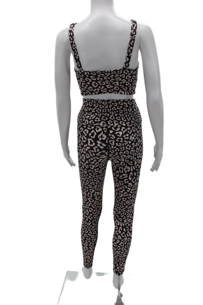 Beach Riot Women Black Animal Print Sleeveless V-Neck Polyester Pants Size S