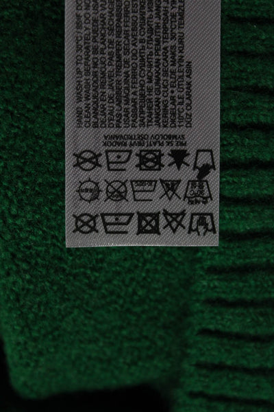 MNG Womens Pullover Sweater Mock Neck Long Sleeve Green Acrylic Size 2XS