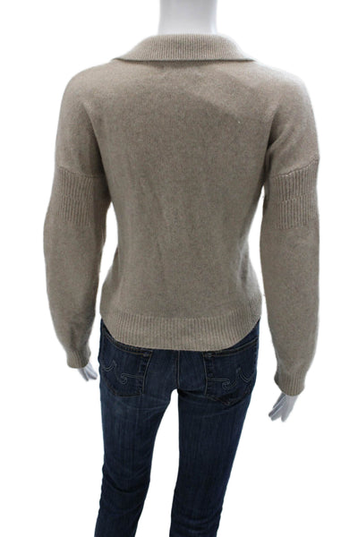 Naadam Women Collared Cashmere Pullover Beige Size XS