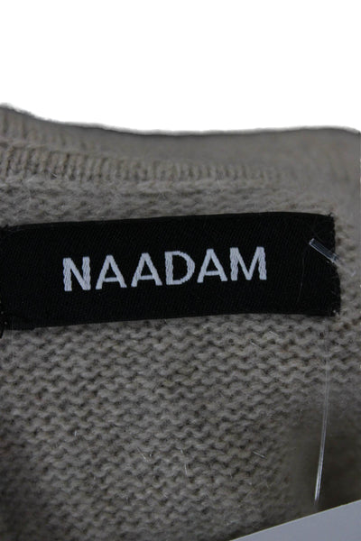 Naadam Women Collared Cashmere Pullover Beige Size XS
