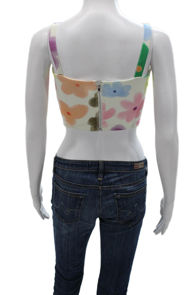 With Jean Women Cropped Floral Sleeveless Tank Multicolor Size XS