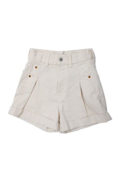 Re/Done Women Denim Shorts White Cotton Button Size 23