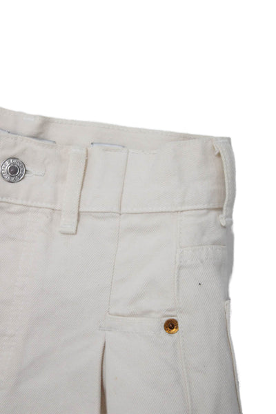Re/Done Women Denim Shorts White Cotton Button Size 23