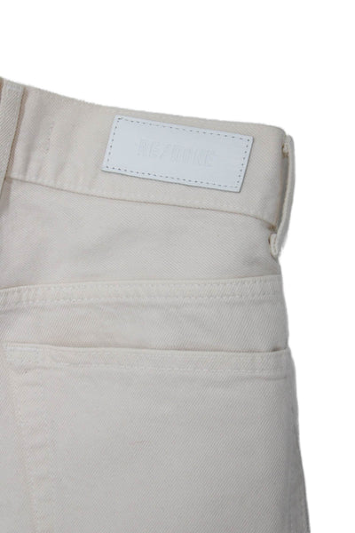 Re/Done Women Denim Shorts White Cotton Button Size 23