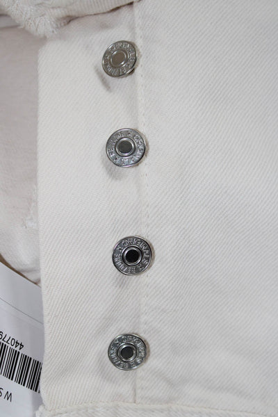 Re/Done Women Denim Shorts White Cotton Button Size 23
