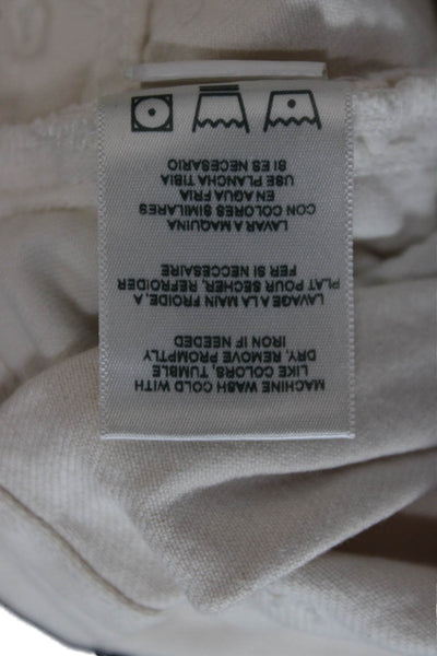 Re/Done Women Denim Shorts White Cotton Button Size 23