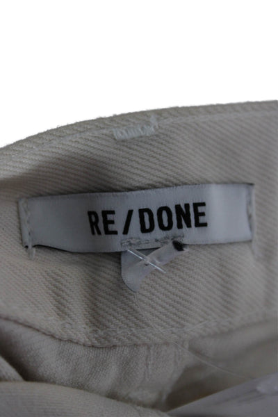 Re/Done Women Denim Shorts White Cotton Button Size 23