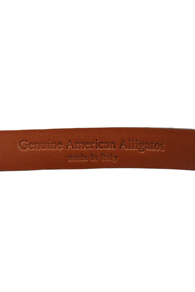 Tardini Unisex Kids Genuine American Alligator 1/2 Inch Wide Belt Brown