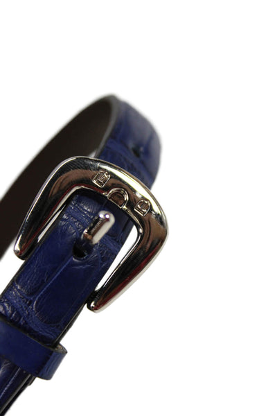 Tardini Unisex Kids Genuine American Alligator 1/2 Inch Wide Belt Dark Blue