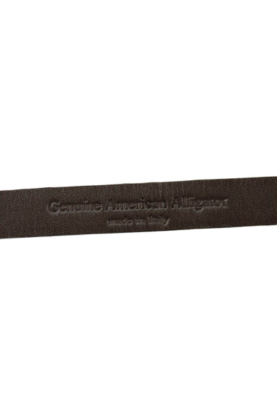 Tardini Unisex Kids Genuine American Alligator 1/2 Inch Wide Belt Dark Blue