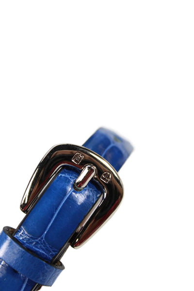 Tardini Unisex Kids Genuine American Alligator 1/2 Inch Childrens Wide Belt Blue