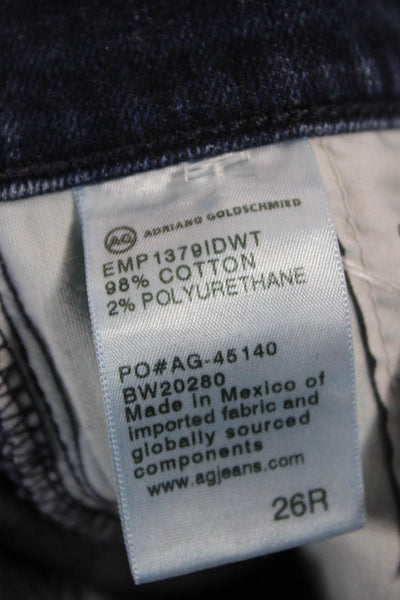 AG Womens Skinny Jeans Blue Mid Rise Button Cotton Inseam 27 Size 26