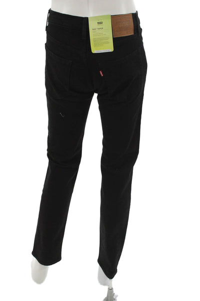 Levi's Mens Tapered Black Jeans Cotton Blend Inseam 32 Size 30