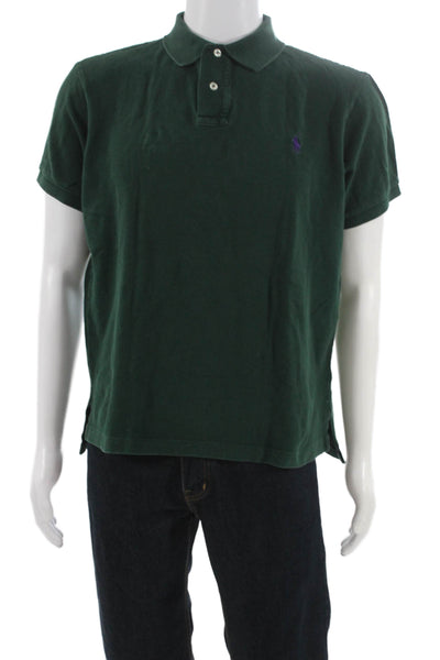 Polo Ralph Lauren Mens Polo Shirt Green Cotton Short Sleeve Size L