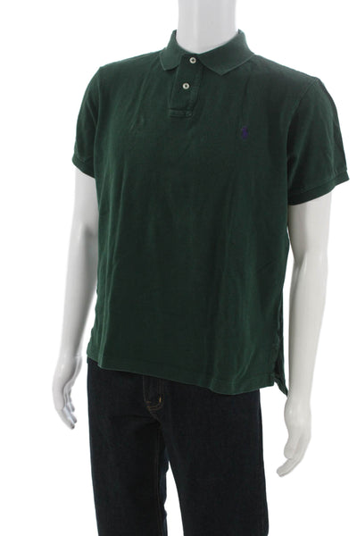 Polo Ralph Lauren Mens Polo Shirt Green Cotton Short Sleeve Size L