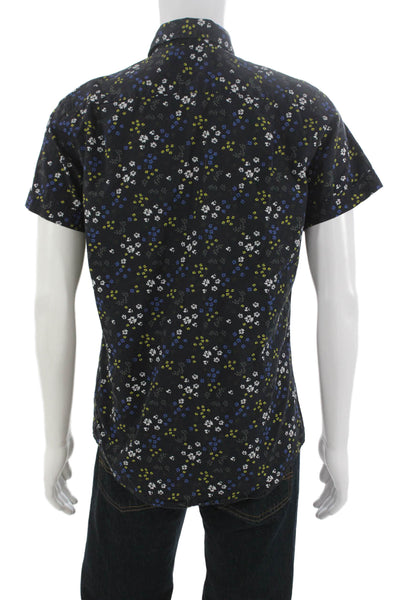 Rodd & Gunn Mens Cotton Floral Sports Fit Button Down Shirt Blue Size S