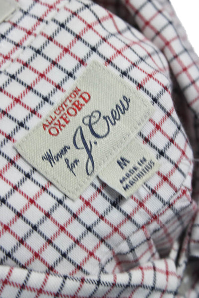 J Crew Mens Cotton Printed Collar Classic Button Down Shirt Red Size M
