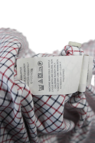 J Crew Mens Cotton Printed Collar Classic Button Down Shirt Red Size M