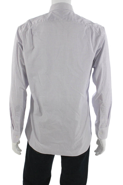 J Crew Mens White Check Cotton Dress Shirt Button Collared 34/35 Size 15.5