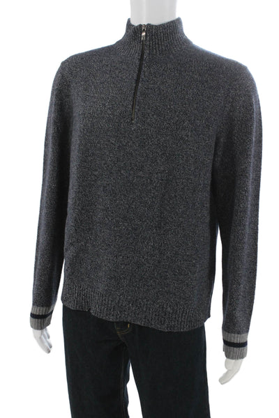 The Men's Store at Bloomingdale's Mens Cashmere Mock Neck Pullover Blue Size L