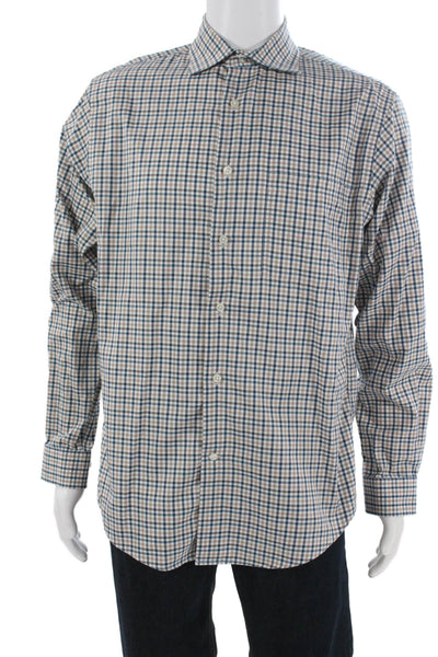 The Men's Store at Bloomingdale's Mens Printed Button Down Shirt Brown Size L
