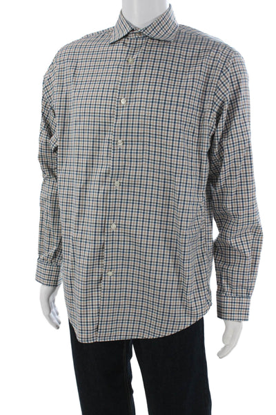 The Men's Store at Bloomingdale's Mens Printed Button Down Shirt Brown Size L