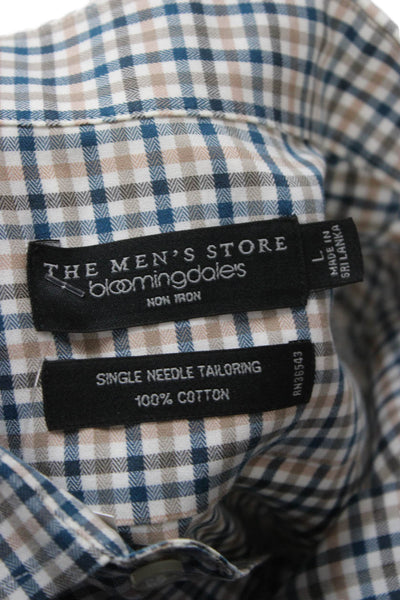 The Men's Store at Bloomingdale's Mens Printed Button Down Shirt Brown Size L