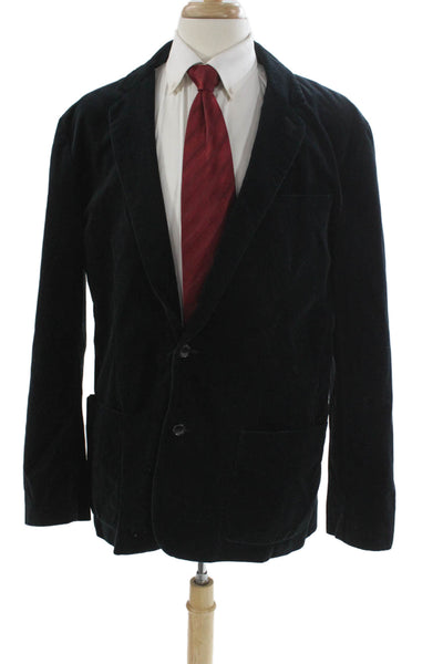 Juicy Couture Mens Black Cotton Blazer Button Long Sleeve Size 44