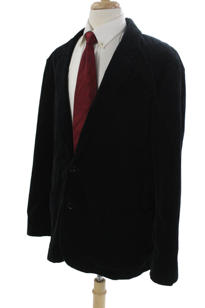Juicy Couture Mens Black Cotton Blazer Button Long Sleeve Size 44