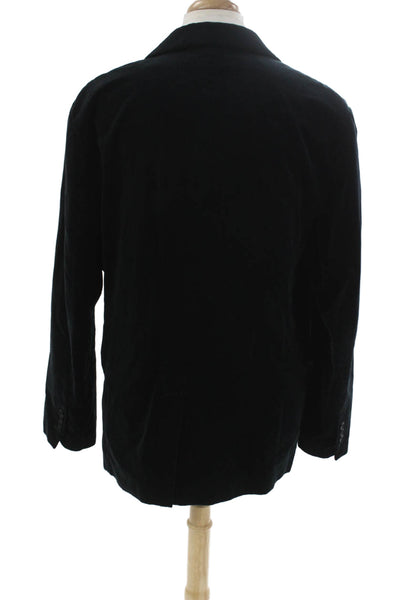 Juicy Couture Mens Black Cotton Blazer Button Long Sleeve Size 44