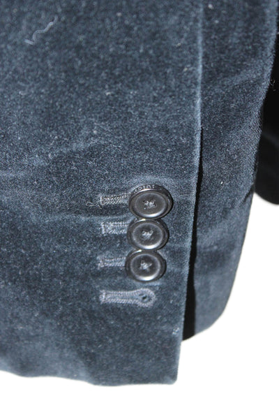 Juicy Couture Mens Black Cotton Blazer Button Long Sleeve Size 44