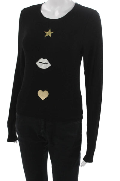 Michael Stars Women Basic Black Long Sleeve T-Shirt Viscose Size One Size
