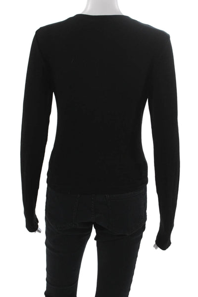 Michael Stars Women Basic Black Long Sleeve T-Shirt Viscose Size One Size