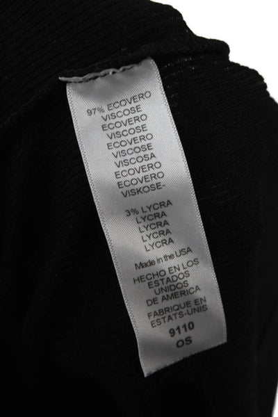 Michael Stars Women Basic Black Long Sleeve T-Shirt Viscose Size One Size