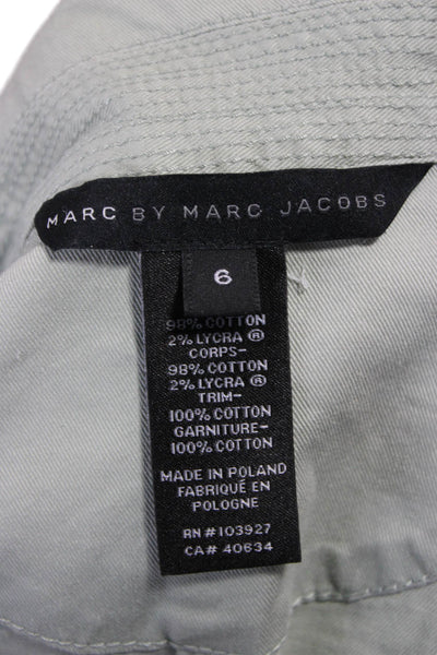 Marc By Marc Jacobs Women Green Military Jacket 3/4 Sleeve Cotton Blend Size 6